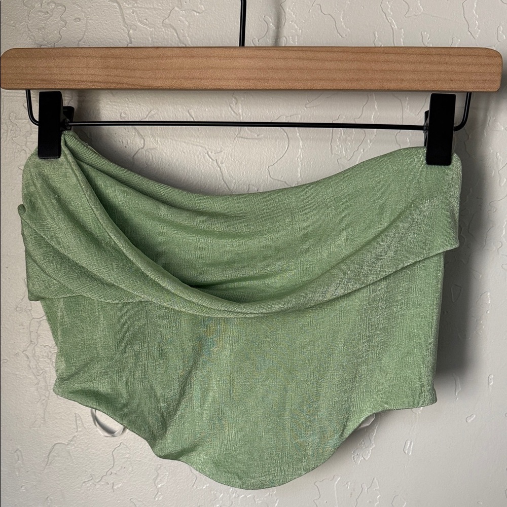 Princess Polly | Strapless With Drape/Cowl Neckline | Sage Green | Size 6